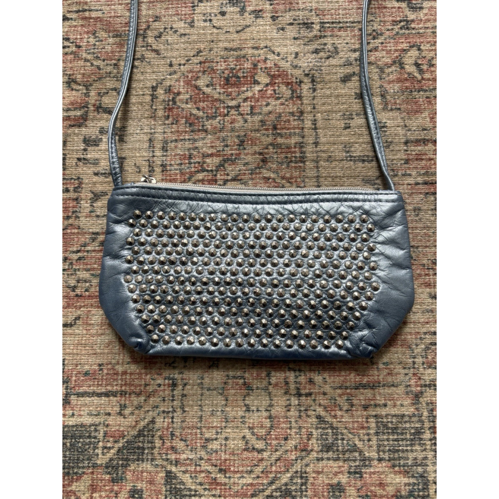 DAWLI Genuine Leather Made USA Vintage Crossbody Purse Dark Blue! - Picture 2 of 5